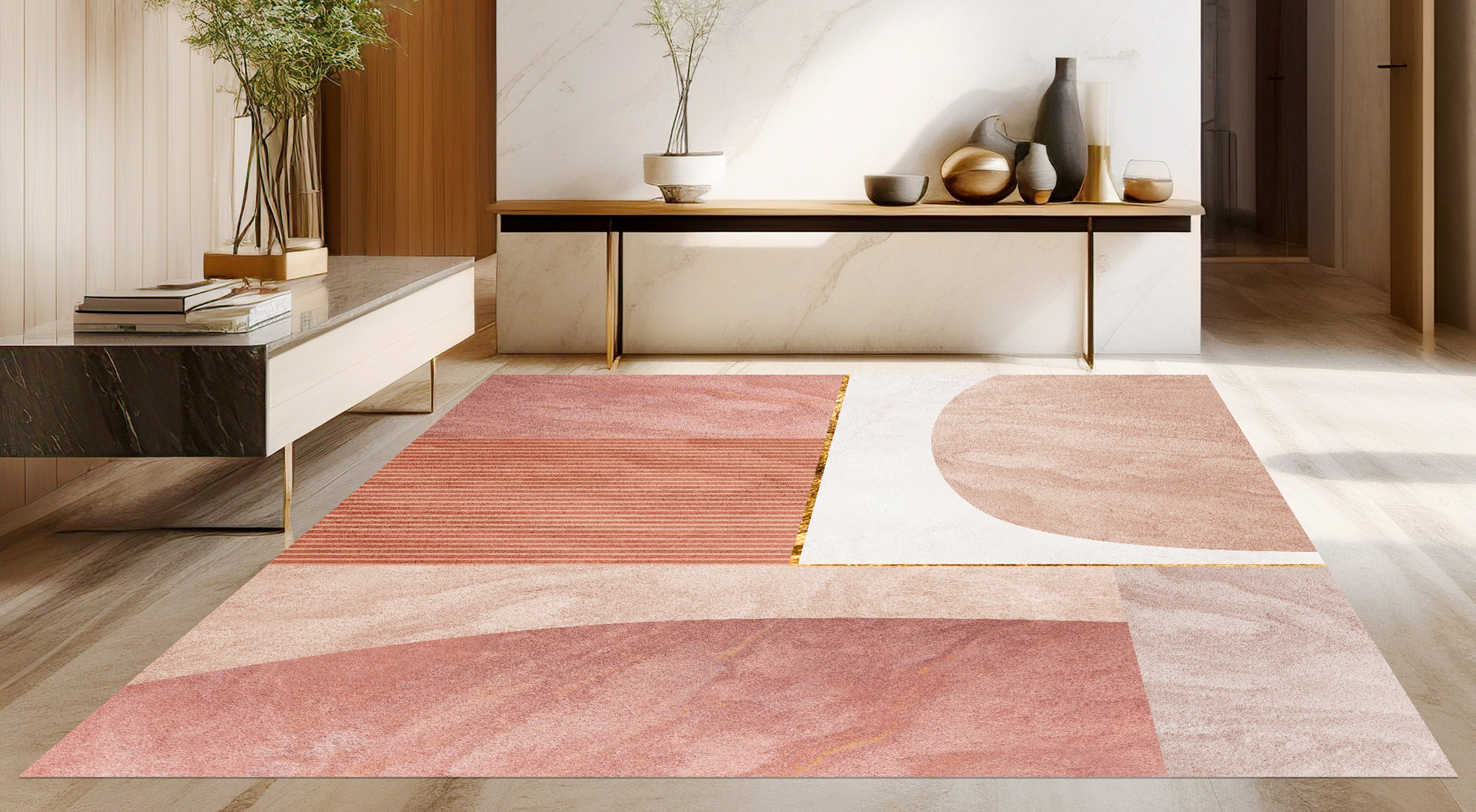 Dywan winylowy Gstaad 160x240 cm - PVC antypoślizgowy, winylowy dywan do kuchni lub salonu, zmywalny, nowoczesny styl