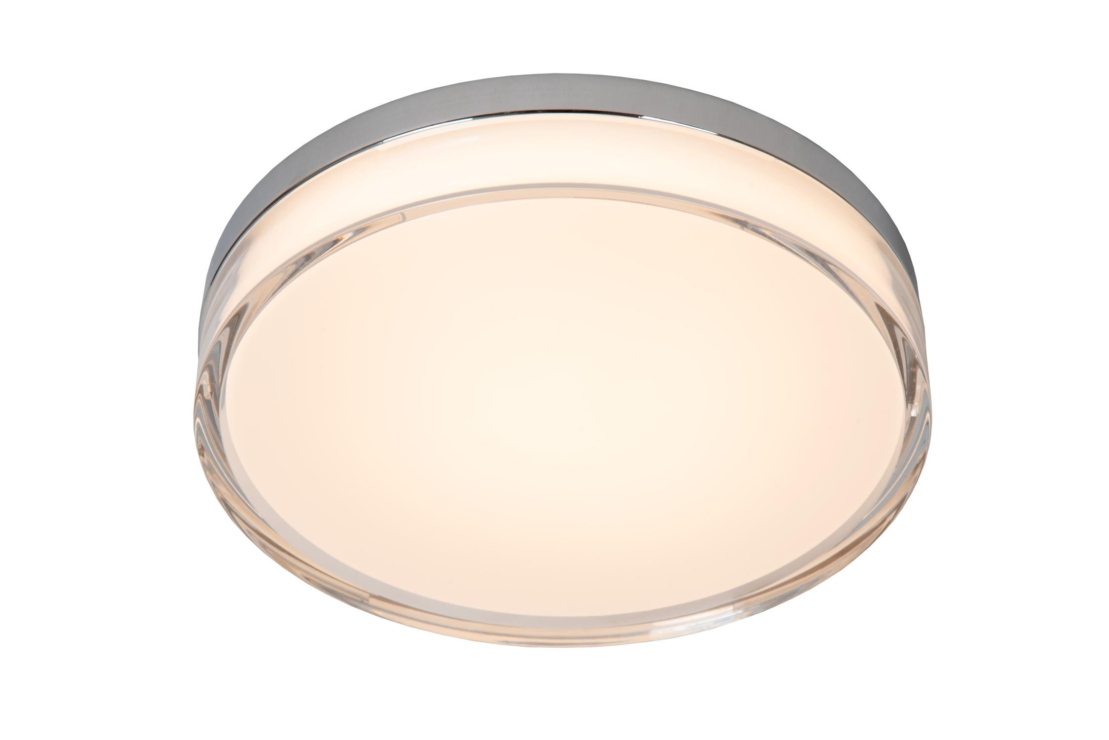 Plafon LED PLANO 16W akryl srebrno-przezroczysty-biały wym:5,9x28x28cm IP44 Lucide