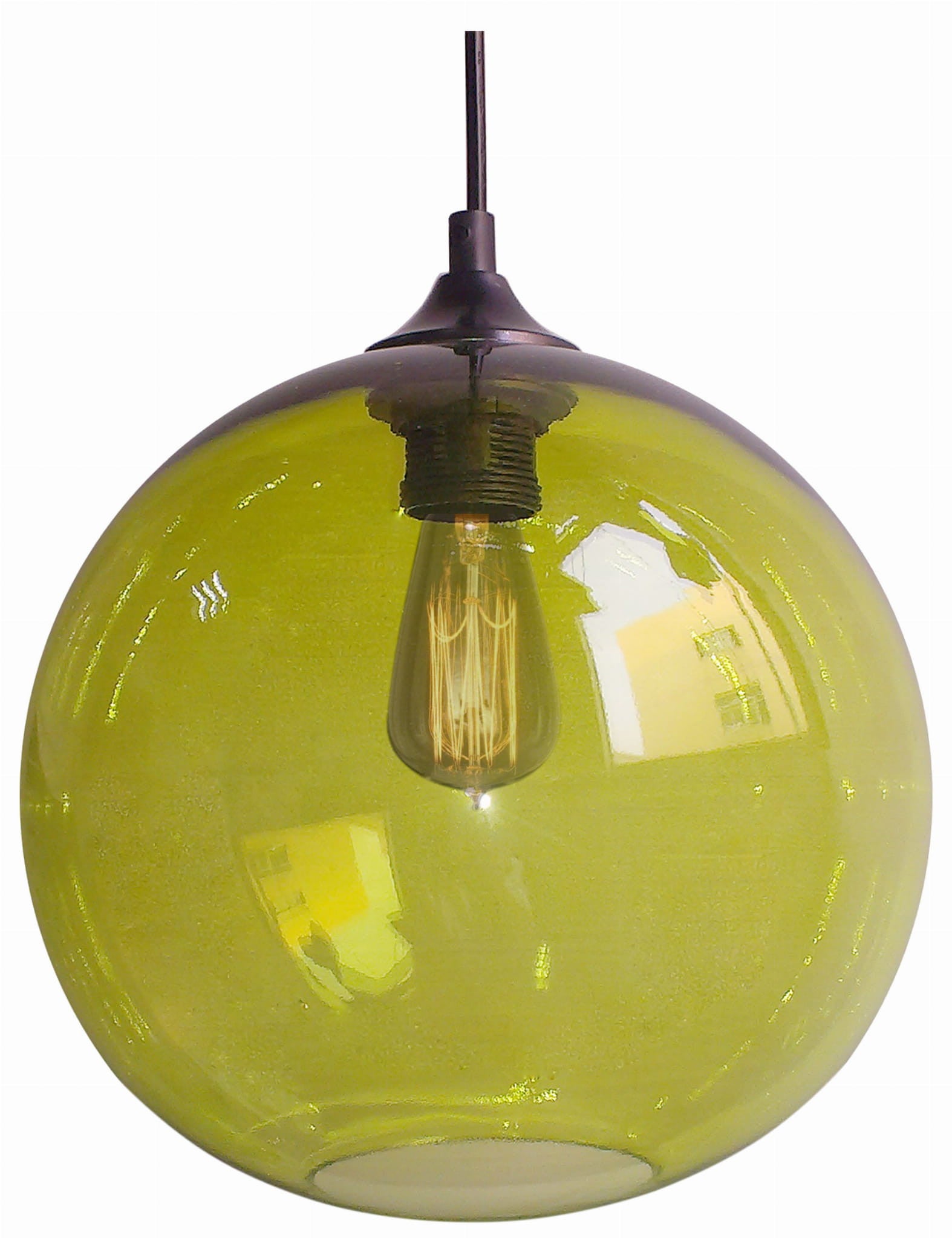 Lampa wisząca EDISON czarno-zielona 1 x E27 x 60W wym: 120 x 25 x 25 cm Candellux