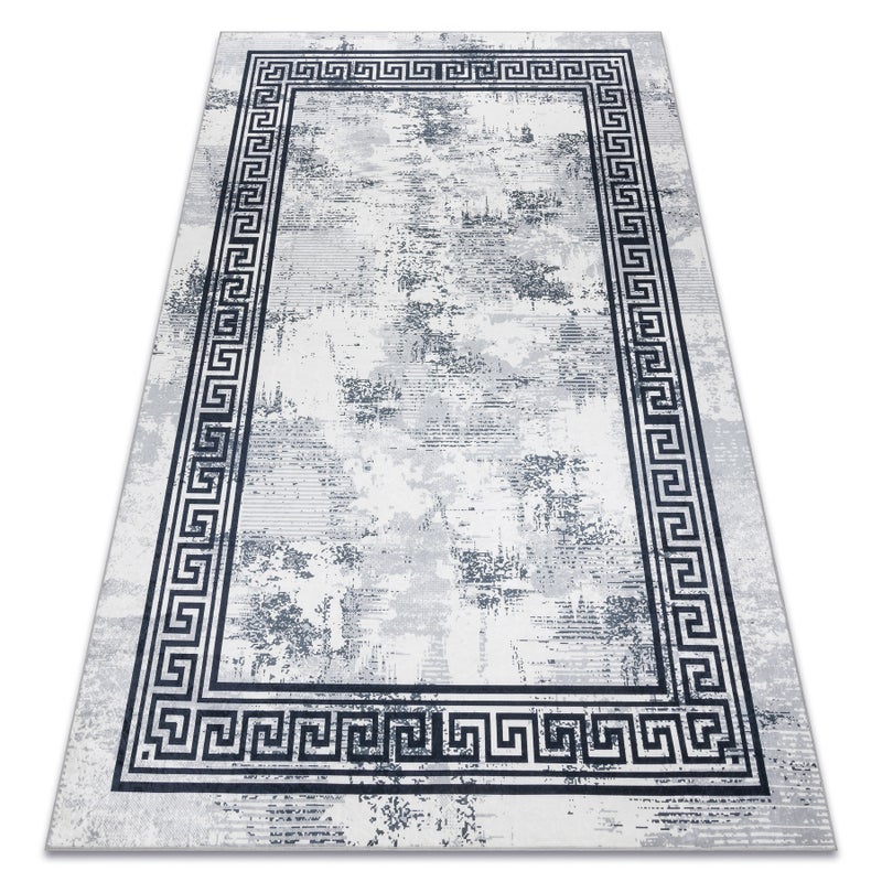 Dywan do prania ANDRE 1189 Marmur, grecki antypoślizgowy - czarny / biały 160x220 cm