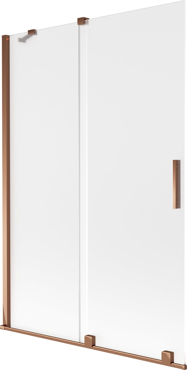 Mexen Velar parawan nawannowy 2-skrzydłowy rozsuwany 120 x 150 cm, szron, różowe złoto - 896-120-000-31-60