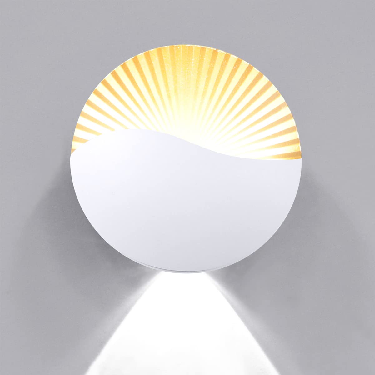 Wodoodporna aluminiowa lampa ścienna LED IP65 do wnętrz / na zewnątrz, luksusowa lampa ścienna w kształcie księżyca, białe światło