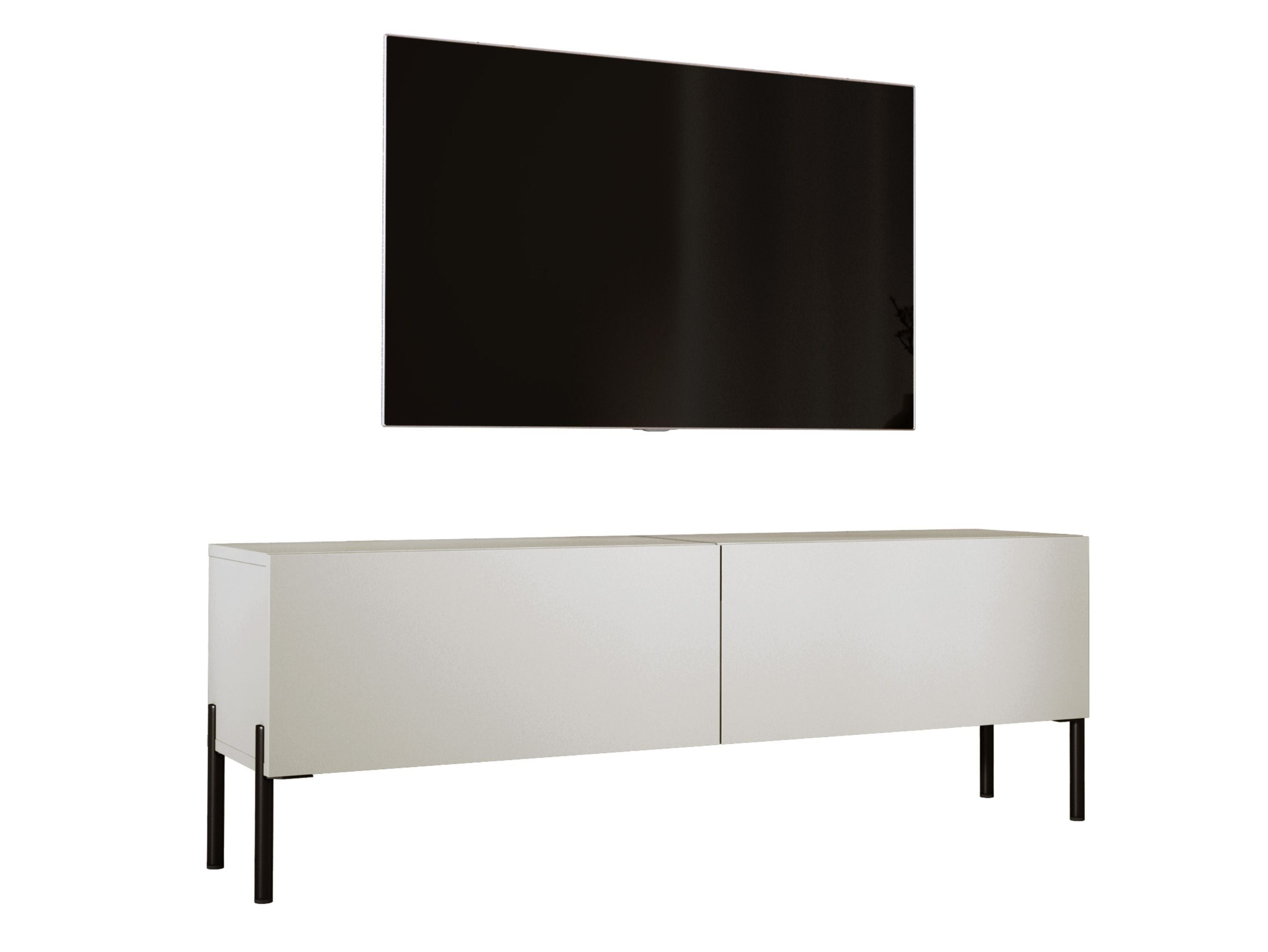 Szafka RTV: Kaszmir, czarne nogi, 140 x 52 x 32 cm