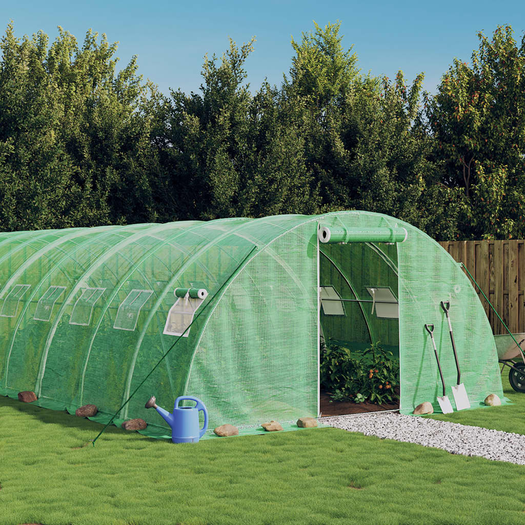 Szklarnia ze stalową ramą, zielona, 96 m², 24x4x2 m vidaXL