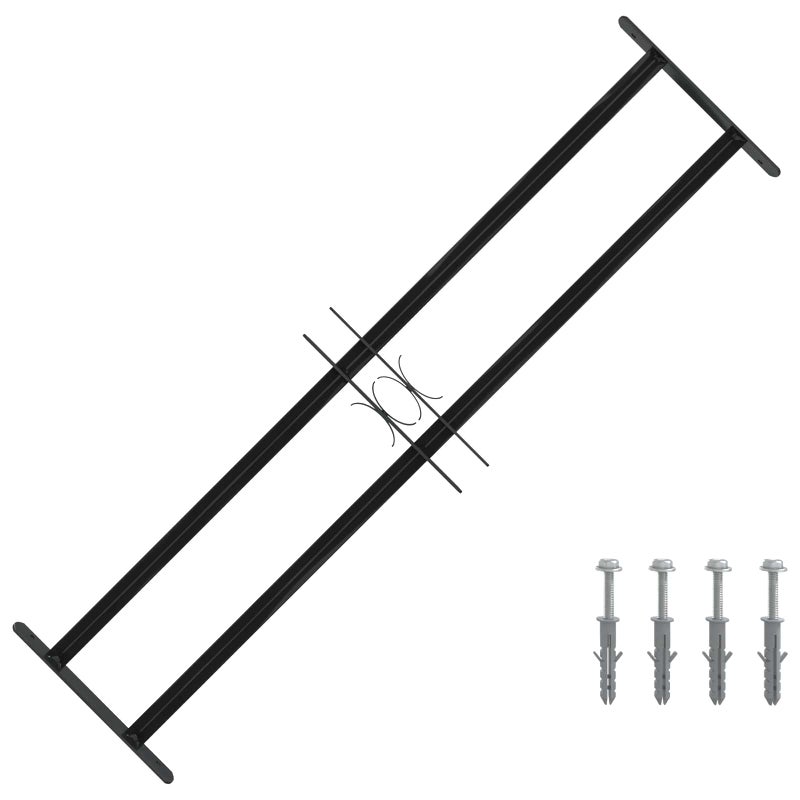 Kratka Okienna 115 x 30 cm Stal malowana proszkowo Czarny vidaXL