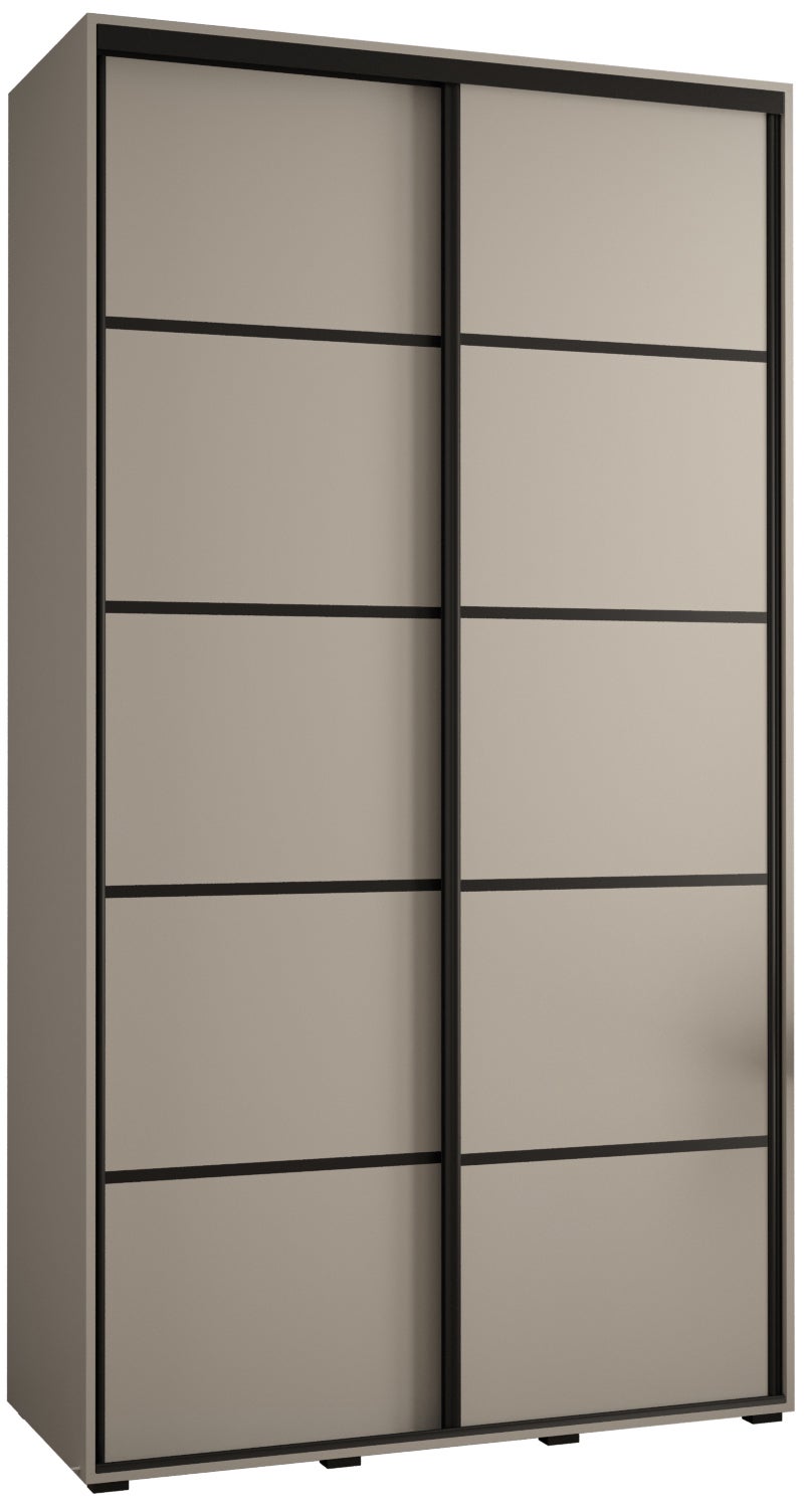 Szafa przesuwna wysoka Dakota 4 130 x 45 x 235,2 cm kaszmir + u. czarny - Abiks Meble