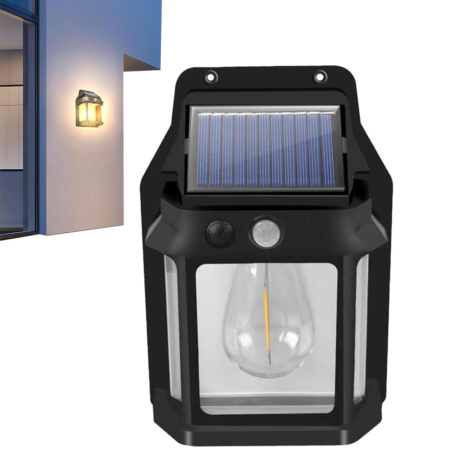 Solarna lampa ścienna, solarna lampa ścienna z czujnikiem ruchu | Wodoodporna lampa ogrodowa IP65 | Solarne lampy ogrodowe z 3