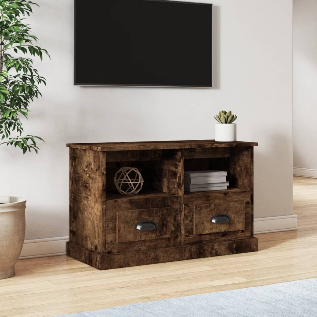 vidaXL Szafka TV, przydymiony dąb, 80x35x50 cm