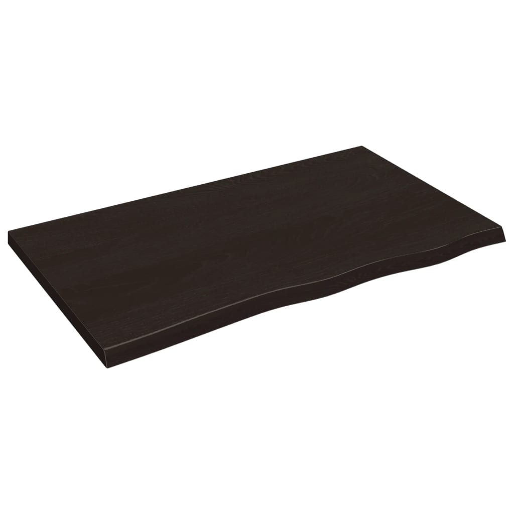 Blat Łazienkowy z Litego Drewna 100x60 cm Ciemnobrązowy
