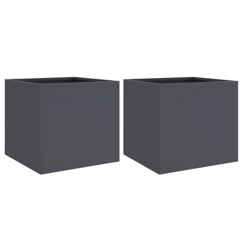 2x Donica Ogrodowa Metalowa Antracytowa na Taras i do Ogrodu