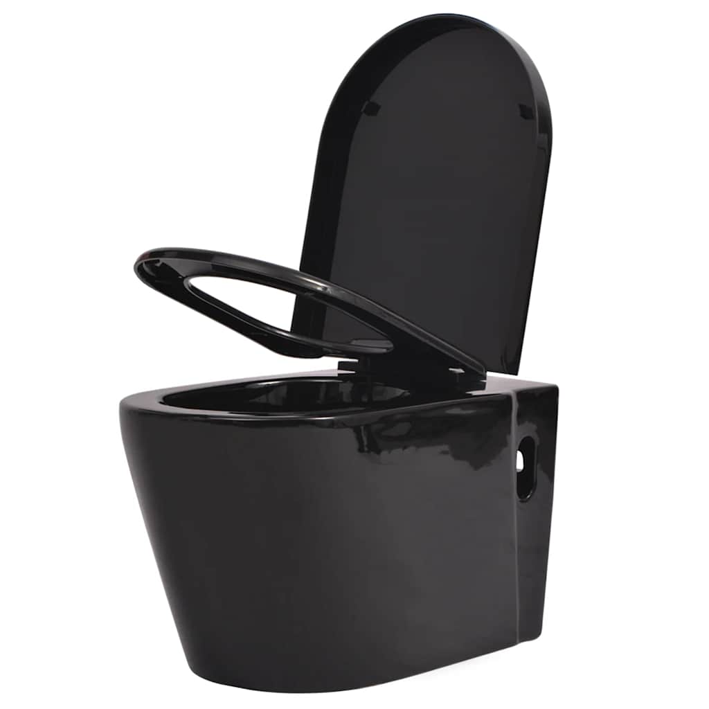 Miska WC Podwieszana z Deską Ceramiczna Czarna