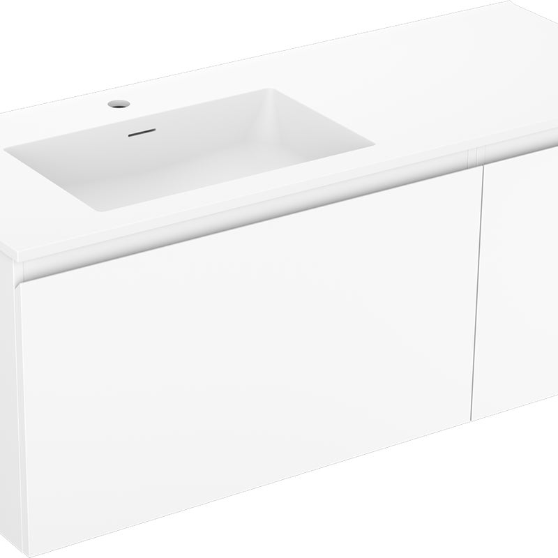 Mexen Orio szafka łazienkowa 120 cm z umywalką Otis lewą, 1S, 1D, biała mat - 91A13-12047-3-BBFF01-W18L01