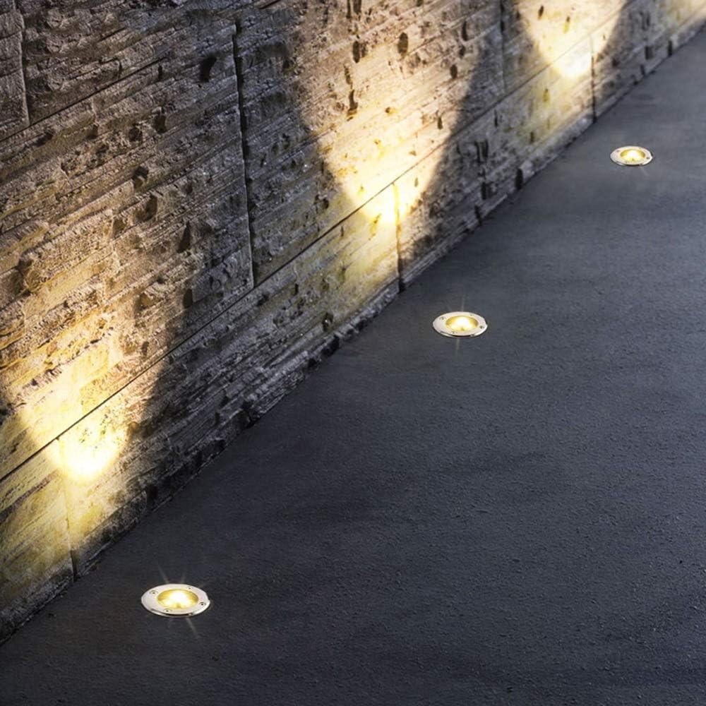 Wpuszczany reflektor LED, 6 W, IP65, światło w siedmiu kolorach, oświetlenie zewnętrzne, zintegrowany transformator, odpowiedni do podjazdów i tarasó