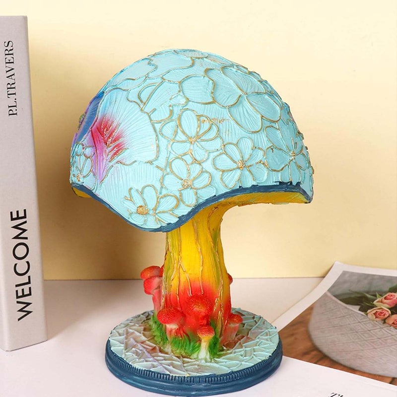 Mini lampa grzybek ze szkła i żywicy, lampa dekoracyjna w stylu bohemy, idealna do sypialni, salonów, biur, kreatywnych prezentów itp.