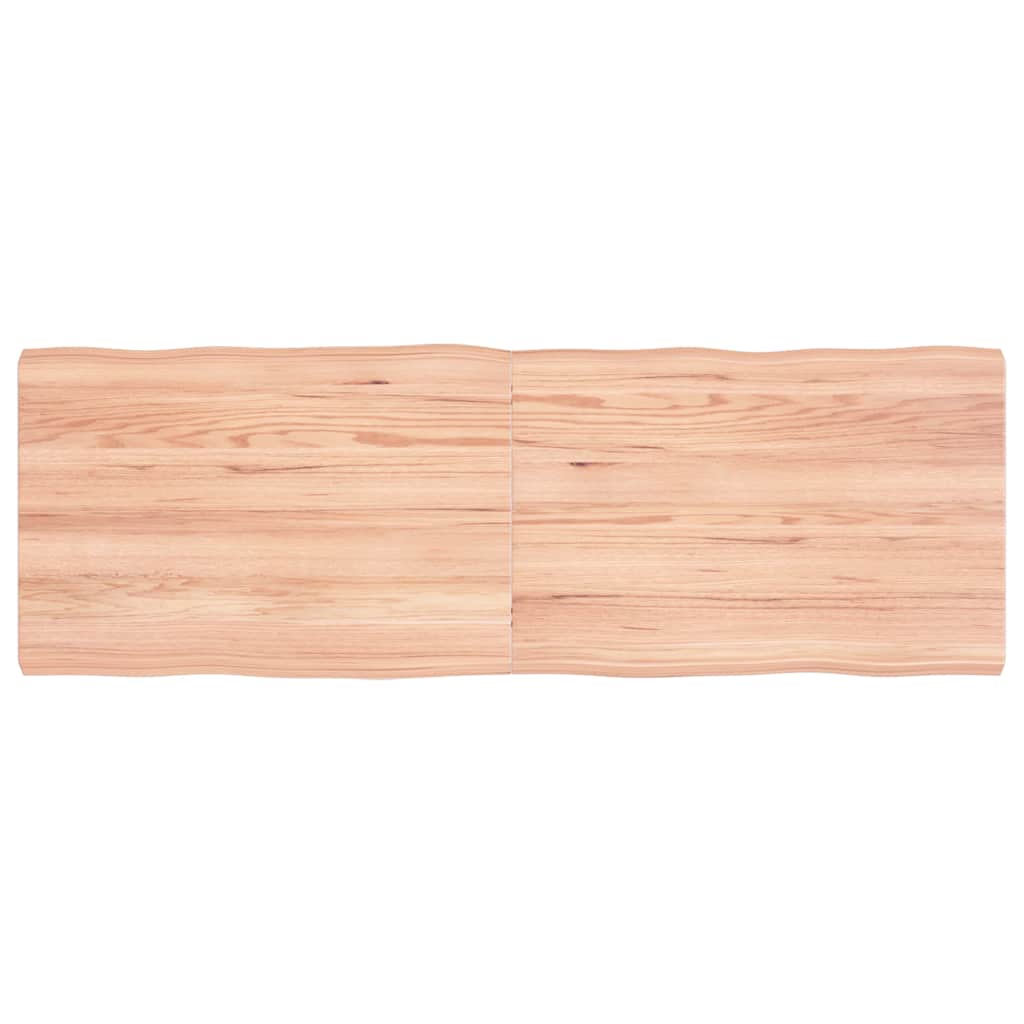 Blat Drewniany Dębowy Lity do Stołu 120x40 cm Grubość 2-4 cm Jasnobrązowy