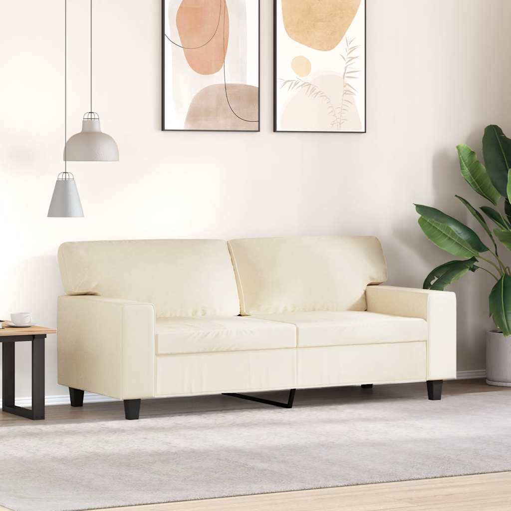 2-osobowa sofa, kremowy, 140 cm, sztuczna skóra