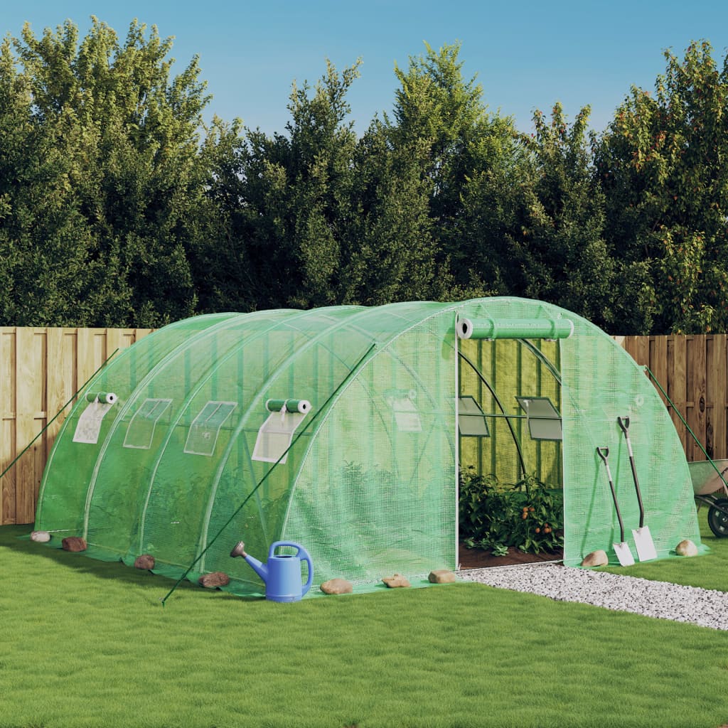 Szklarnia ze stalową ramą, zielona, 16 m², 4x4x2 m vidaXL