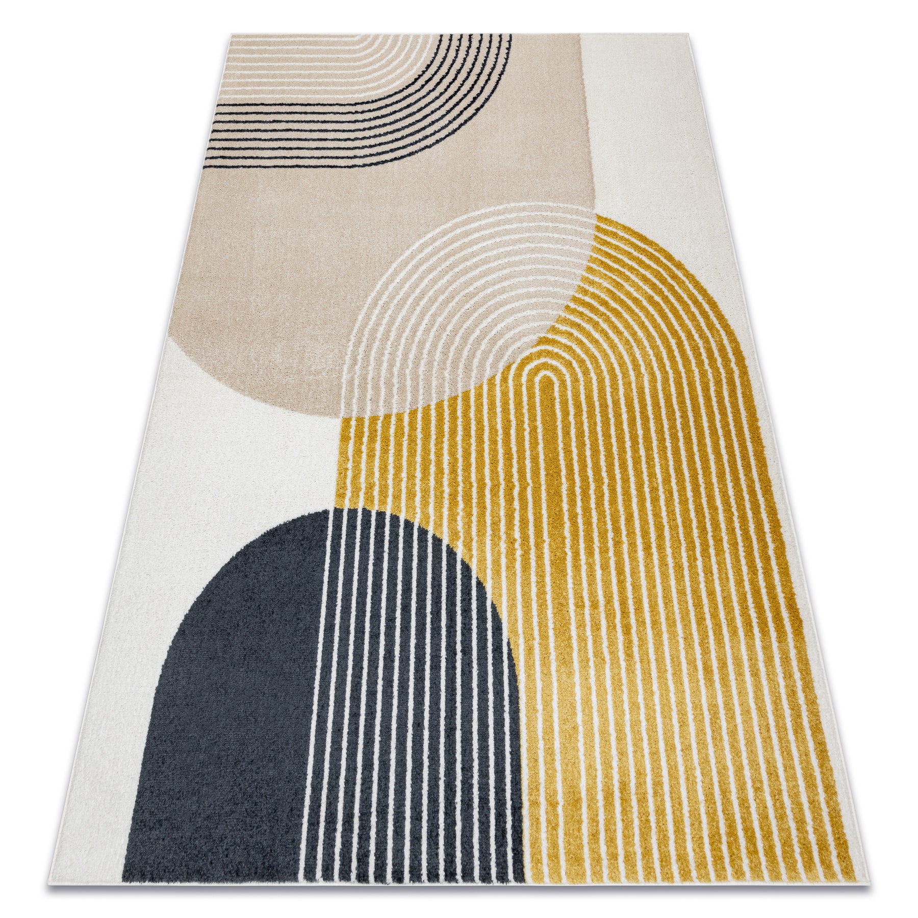 Dywan FUSION 0240 krem / żółty - Geometryczny, nowoczesny, abstrakcyjny 160x220 cm