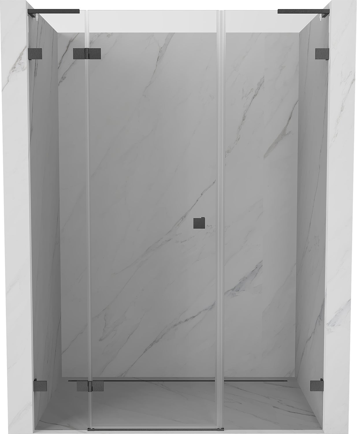 Mexen Lunar L drzwi prysznicowe uchylne lewe 160 cm, transparent, gun gray szczotkowany - 834SL-160-050-66-00-L