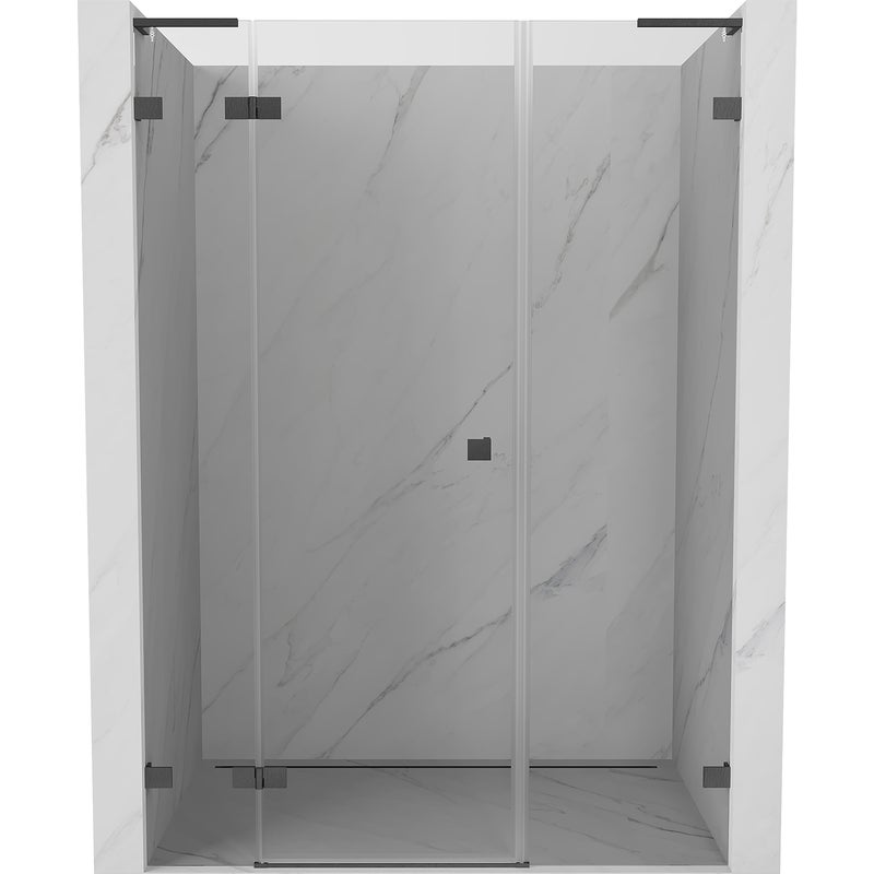 Mexen Lunar L drzwi prysznicowe uchylne lewe 160 cm, transparent, gun gray szczotkowany - 834SL-160-050-66-00-L