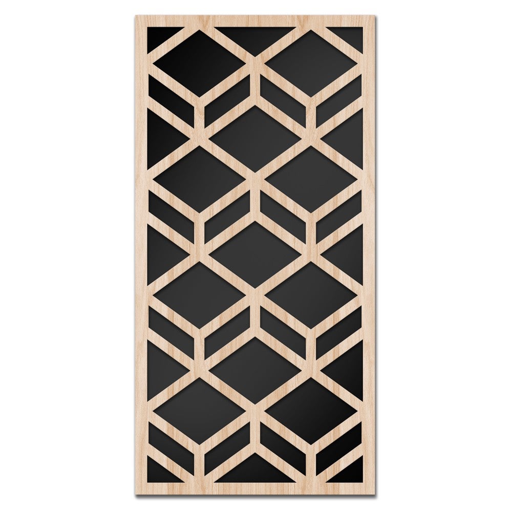 GEOMETRIA - Obrazek z drewna kompozytowego i PCV wycinany laserowo, 70x140 cm