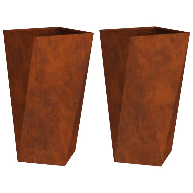 Donica 2 szt. Rdzawy 40 x 40 x 75 cm