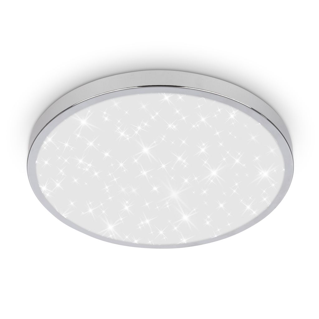 Lampa sufitowa łazienkowa LED Briloner TAK, bryzgoszczelna, gwieździste niebo, neutralne białe światło, Ø24 x 6 cm