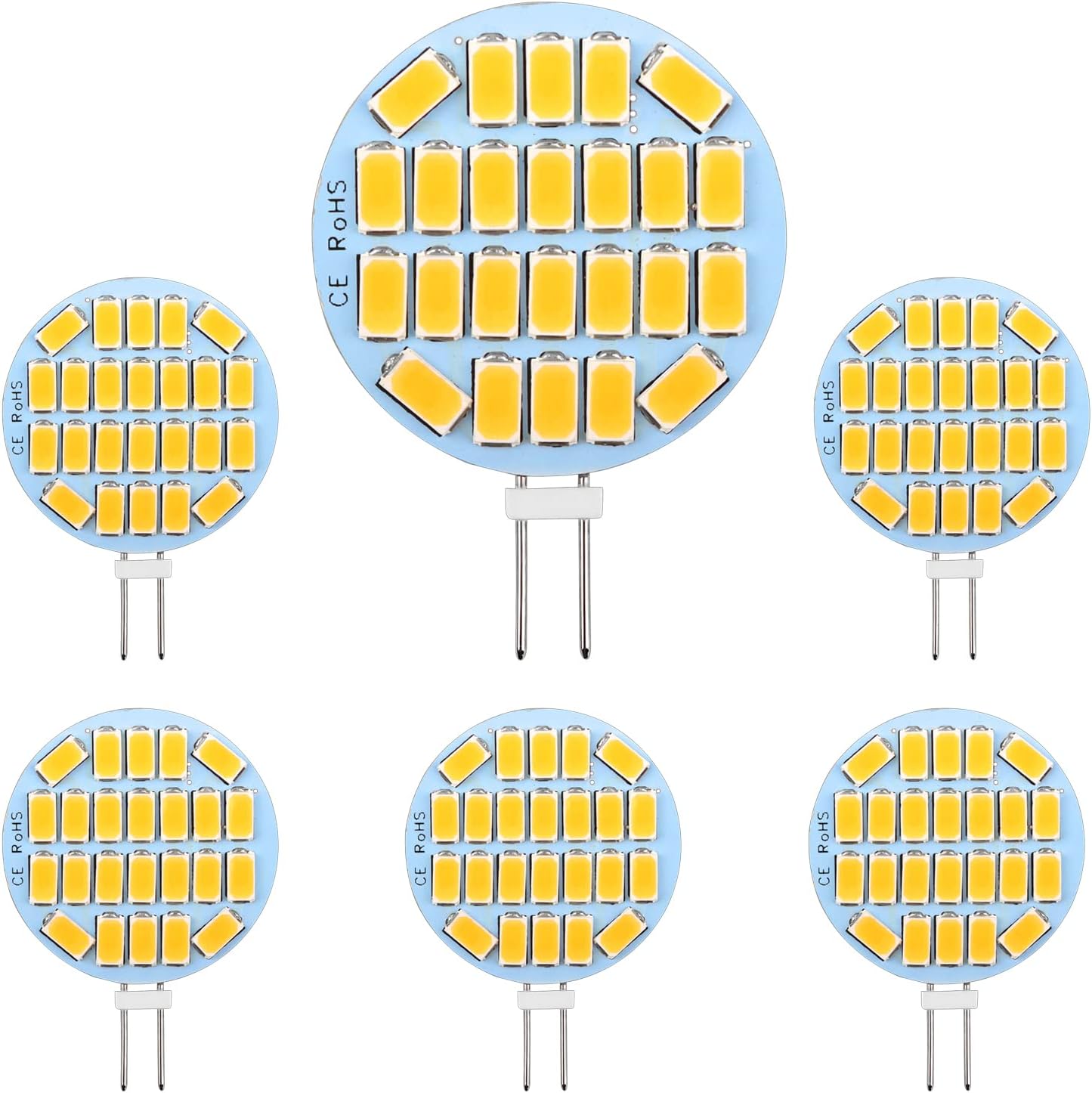 Żarówki LED G4 3W – ciepła biel 3000K, odpowiednik halogenu 30W, nieściemnialne, opakowanie 6 żarówek do oświetlenia szafek