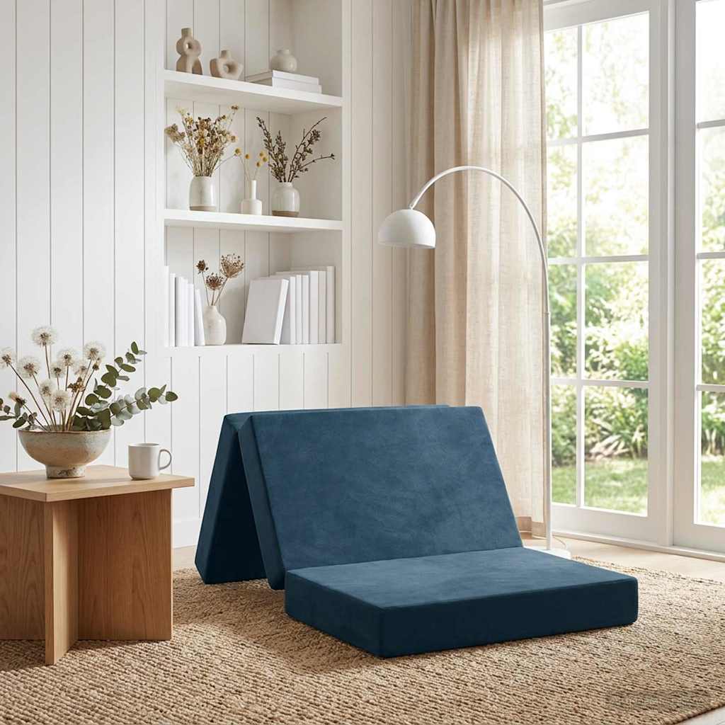 Składana Sofa Łóżko 80 x 67 x 45 cm niebieski vidaXL