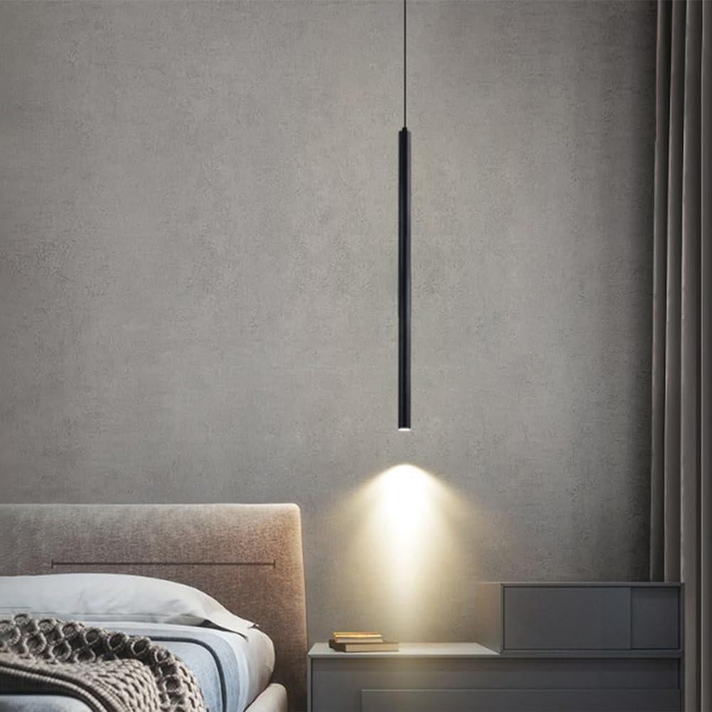 Nowoczesna lampa wisząca LED, minimalistyczny żyrandol, metalowa lampa sufitowa, czarna lampa wisząca do jadalni, sypialni, salonu