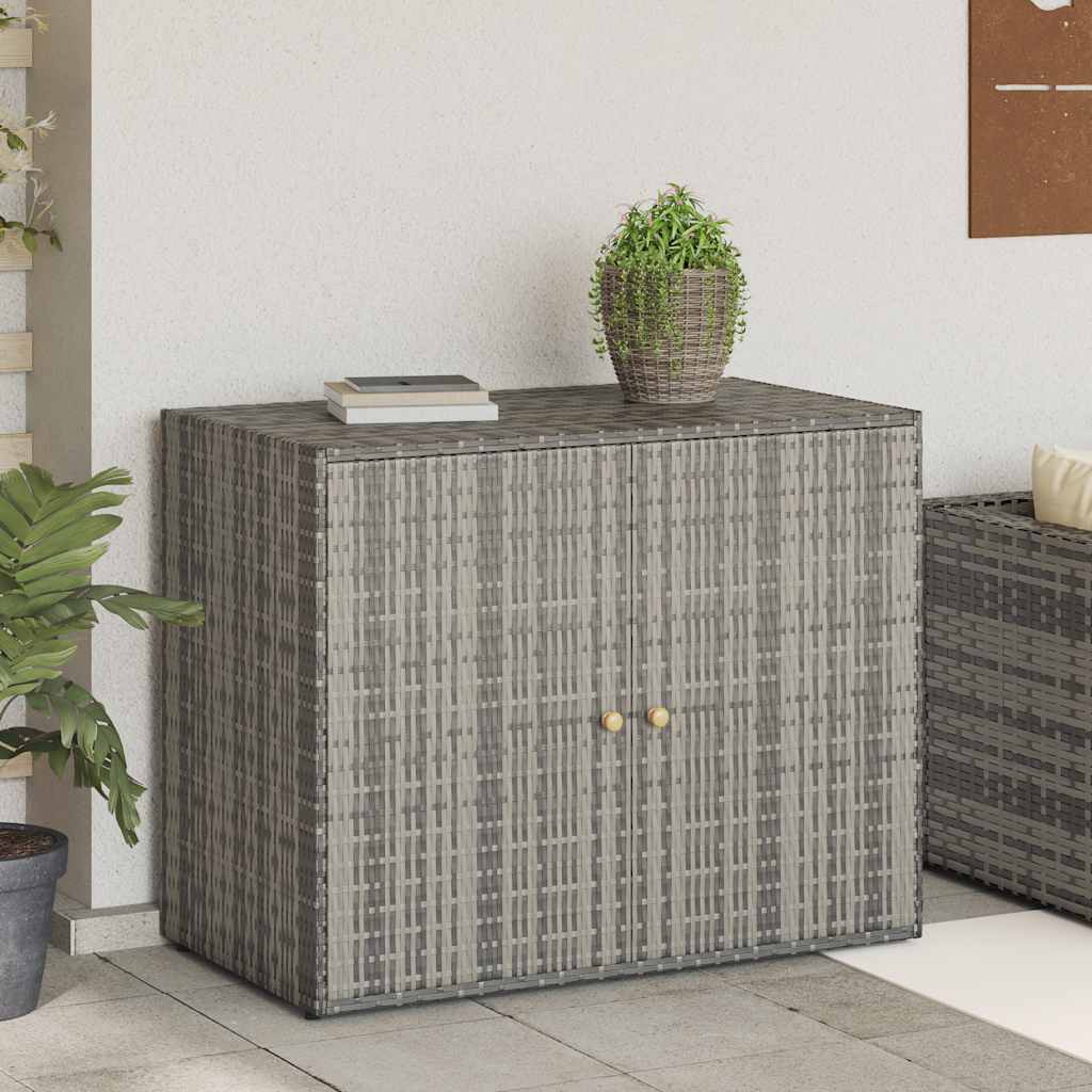 vidaXL Szafka ogrodowa, szara, 100x55,5x80 cm, rattan PE