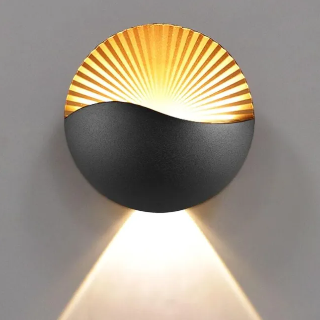6W Kreatywny Nowoczesny Kinkiet LED Lampa Ścienna Góra Dół Aluminium Lampa Elewacyjna LED Wodoodporna IP65 Wewnętrzna Zewnętrzna