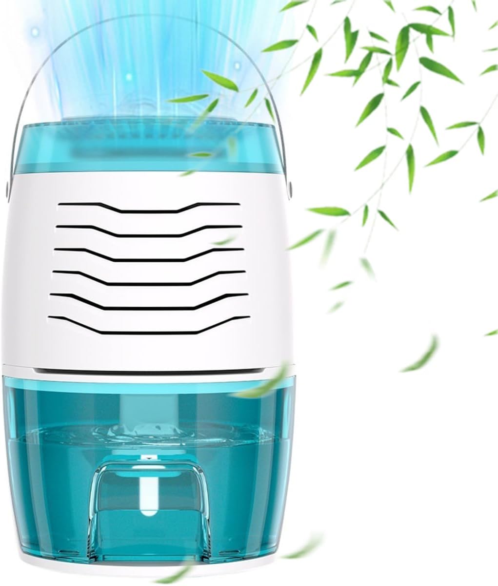 Osuszacze powietrza do domu, mały osuszacz powietrza o pojemności 1200 ml z przenośnym uchwytem i 3 ustawieniami atmosfery, jasny kolor, łatwy w uży