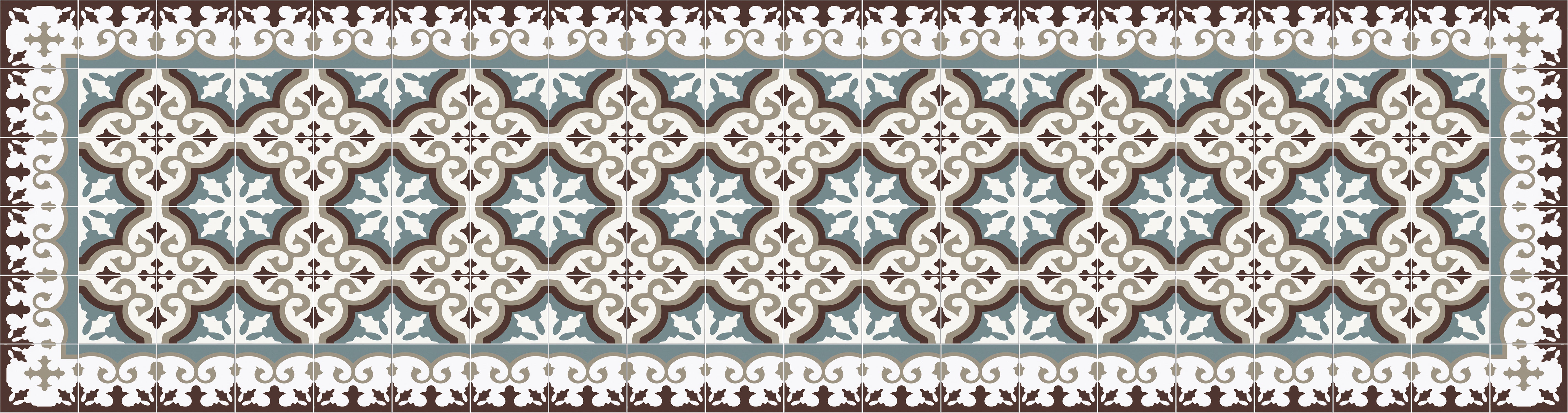 Dywan winylowy Flocons aigue-marine 66x250 cm - antypoślizgowy dywan PVC do kuchni lub salonu, zmywalny, wodoodporny, niebieski
