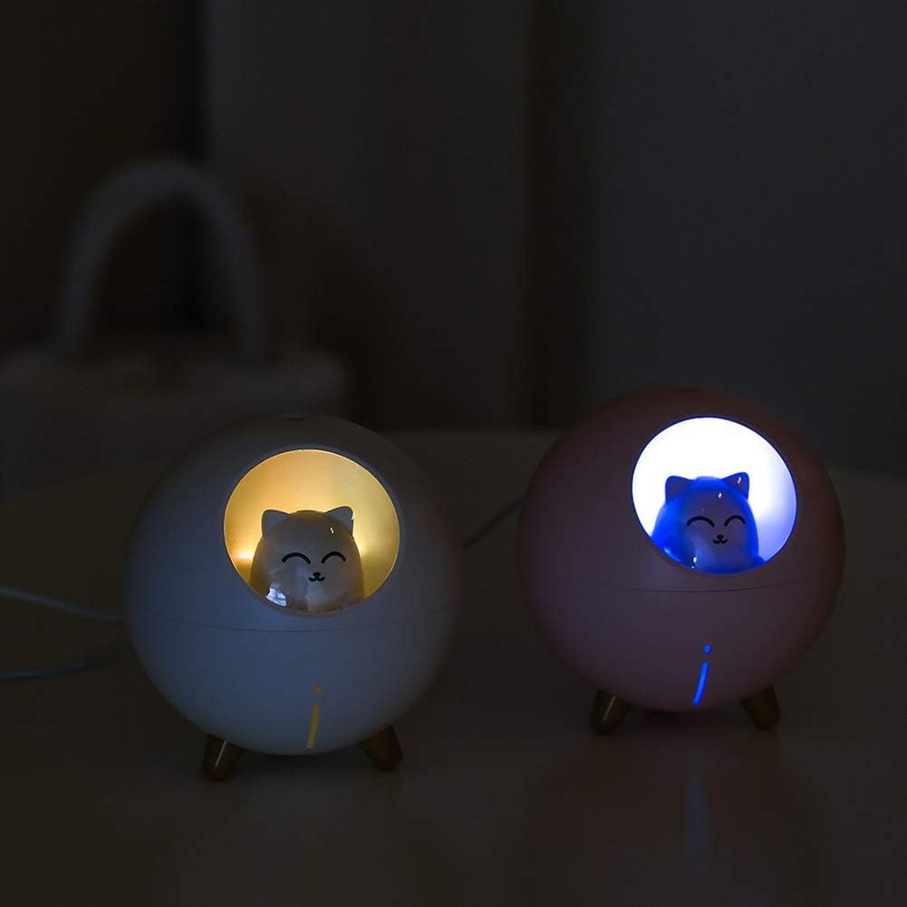 szt. Lampka nocna dla kota i zwierzaka, mała, mini, nawilżacz powietrza USB, biurko, biuro, atmosfera kreskówki