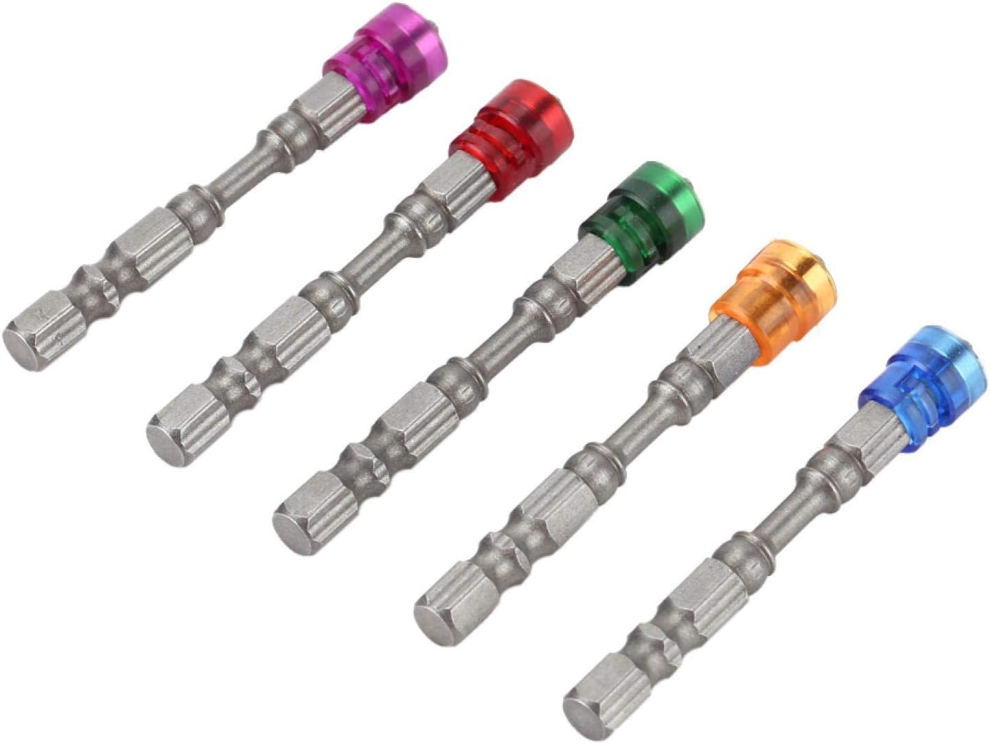 Końcówki do wkrętaków, 5 szt., 65 mm, magnetyczny stalowy adapter do wkrętaka krzyżakowego PH2 – z magnesem i ogranicznikiem głębokości + końcówka PH2