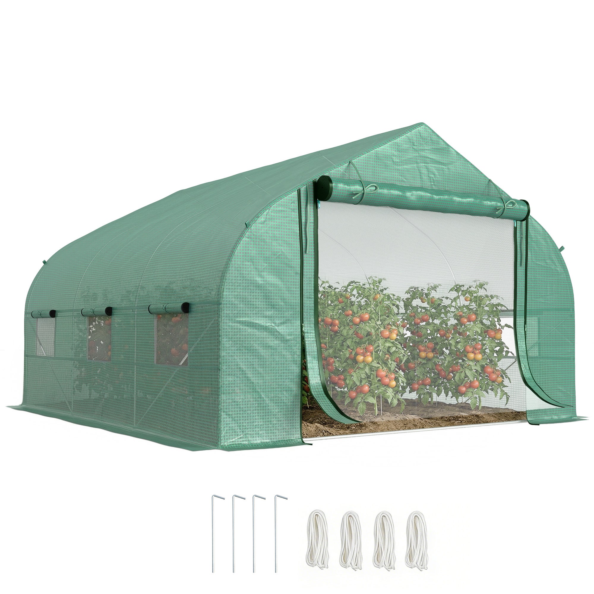 Szklarnia foliowa walk-in, 3,5x3x2m, ocynkowana stal, zielona