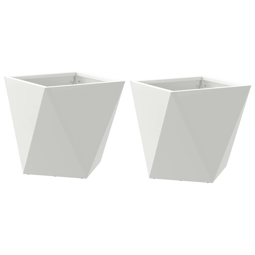 Donica 2 szt. Biały 30 x 30 x 30 cm Stal