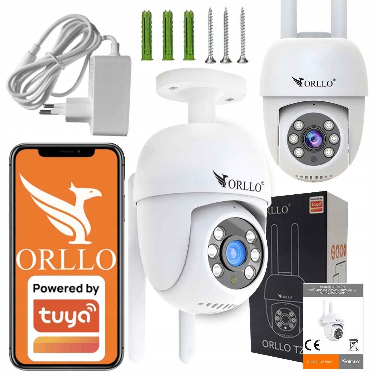 Kamera IP WiFi Zewnętrzna Obrotowa Bezprzewodowa 4Mpx ORLLO TZ2 PRO