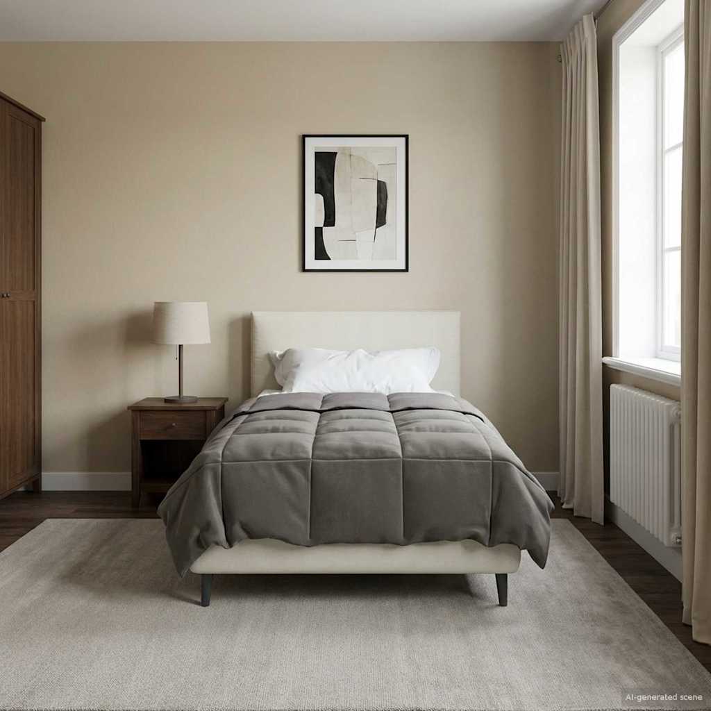 Zimowa Kołdra Kwiłtowany Jasnoszary 140 x 220 cm Mikrofibra vidaXL