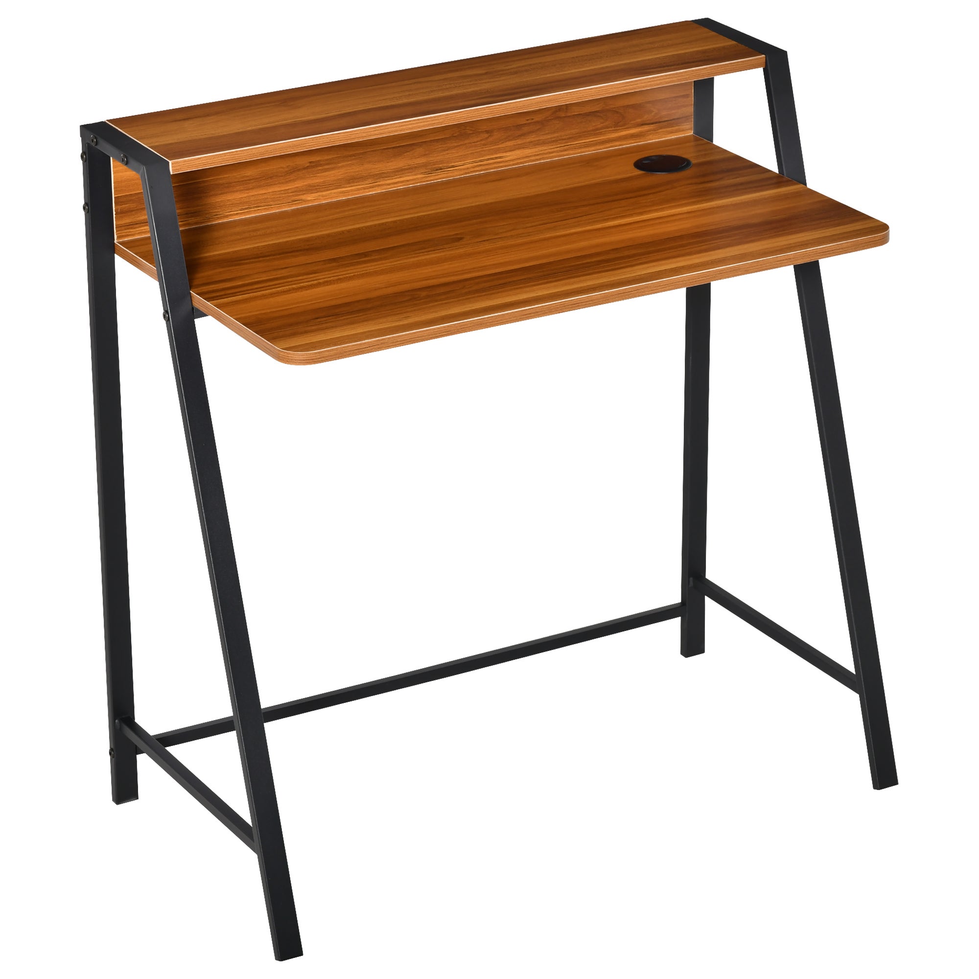 Writing Biurko Komputer Stół Dom biuro PC Laptop Stanowisko Przechowywanie Półka 84dł. x 45W cm Walnut