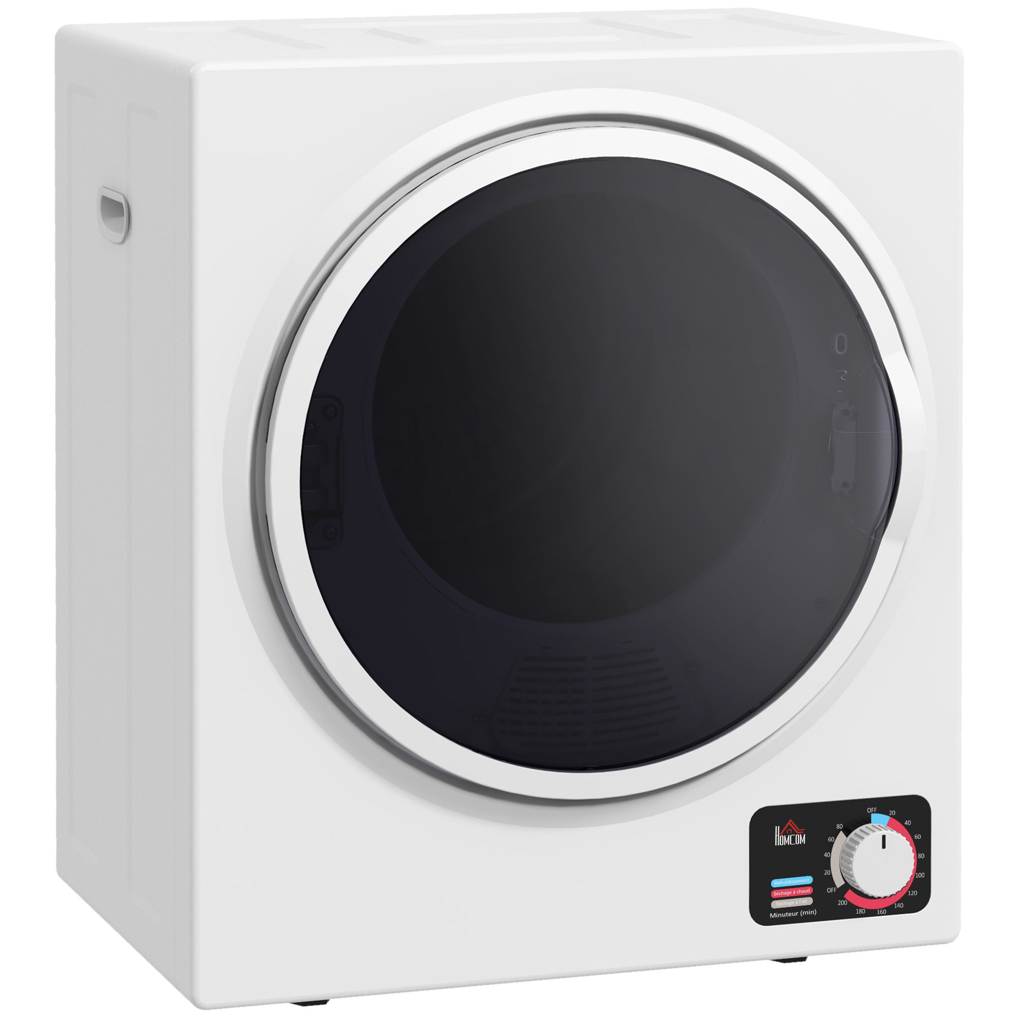 Przenośna elektryczna suszarka bębnowa, 850 W, pojemność 33 l, 4 tryby pracy, stal nierdzewna, 49 dł. x 40,5 szer. x 60 wys. cm