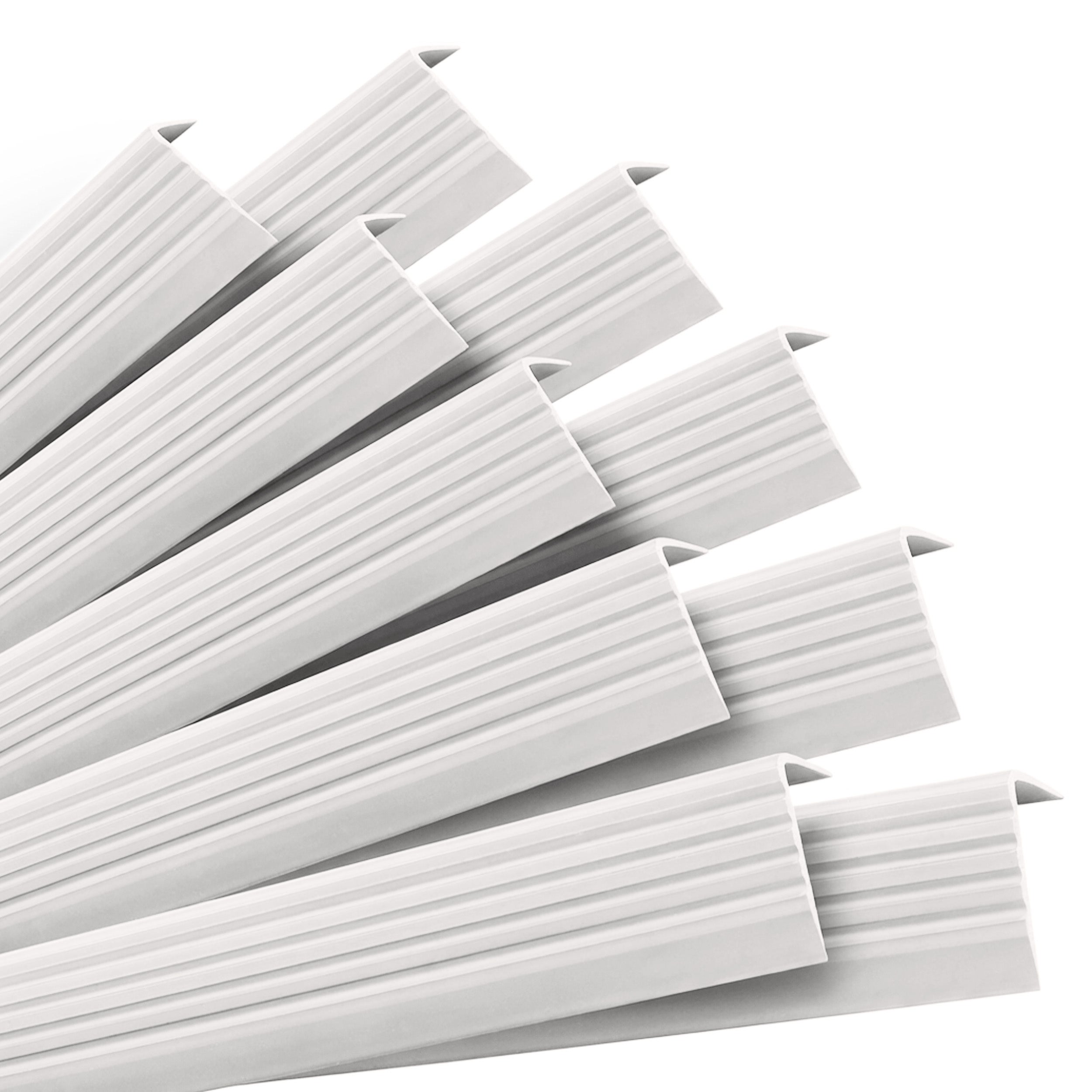 10x Profil schodowy PVC 40x25 mm - samoprzylepny, antypoślizgowy, 100 cm, biały