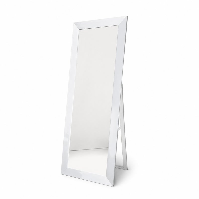Lustro stojące MILANO białe połysk 64,6 × 174,6 cm z regulacją nachylenia