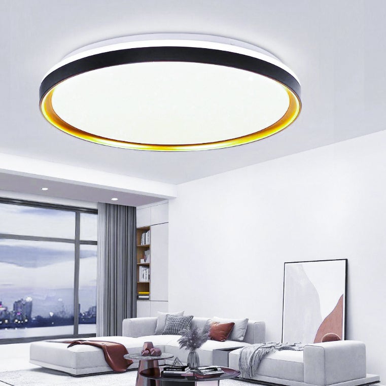 Nowoczesna lampa sufitowa LED cm energooszczędna lampa sufitowa okrągły żyrandol W do salonu sypialni kuchni przedpokoju białe światło K
