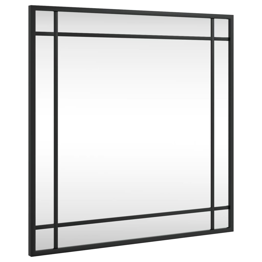 Lustro Ścienne Kwadratowe z Ramą 50x50 cm Czarne do Sypialni