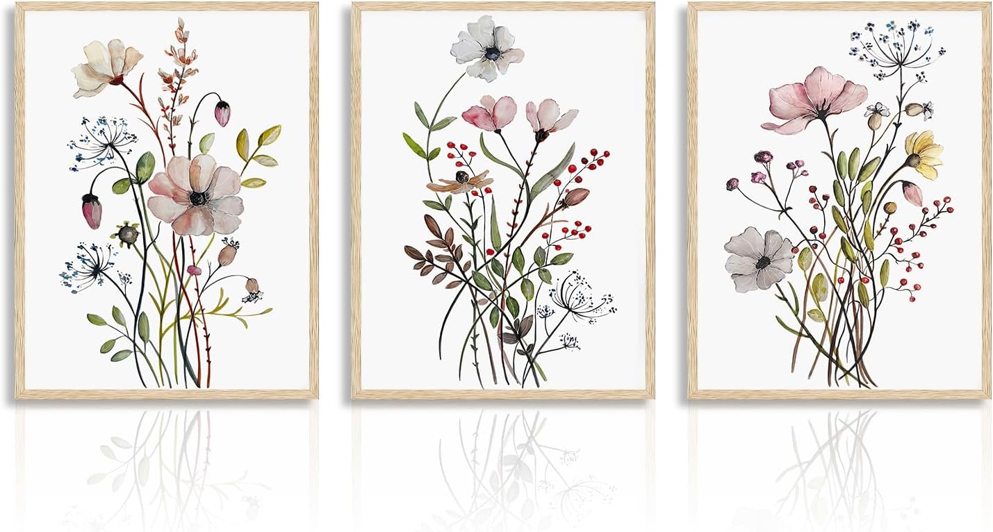 30x40 cm bezramkowa sztuka ścienna w stylu boho botaniczna, rustykalny obraz ścienny z roślinami w stylu wiejskim, nowoczesny minimalistyczny plakat ś