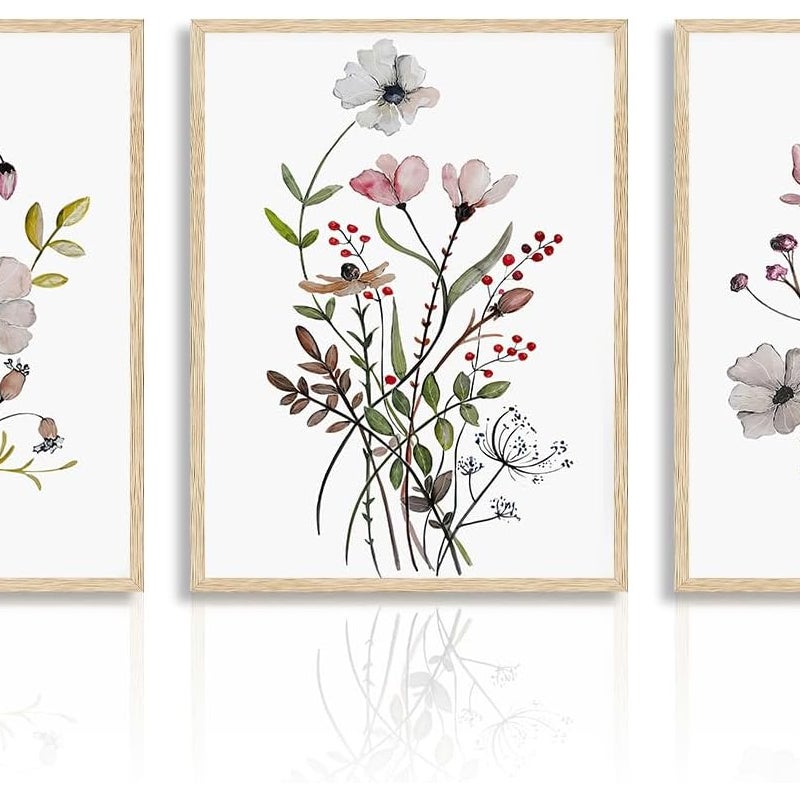 30x40 cm bezramkowa sztuka ścienna w stylu boho botaniczna, rustykalny obraz ścienny z roślinami w stylu wiejskim, nowoczesny minimalistyczny plakat ś