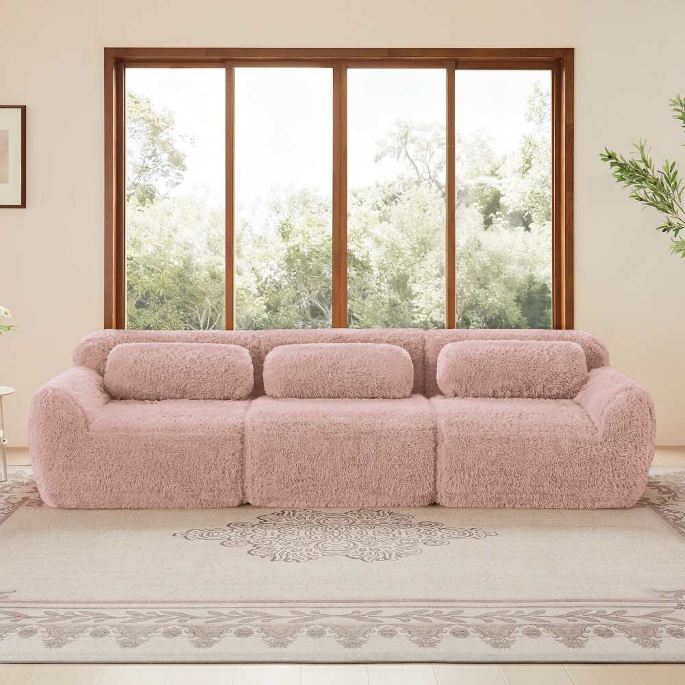 Modułowa sofa 3-osobowa z najwyższej jakości aksamitu, ergonomiczny komfort, pianka o wysokiej sprężystości, nie wymaga montażu, elegancki design