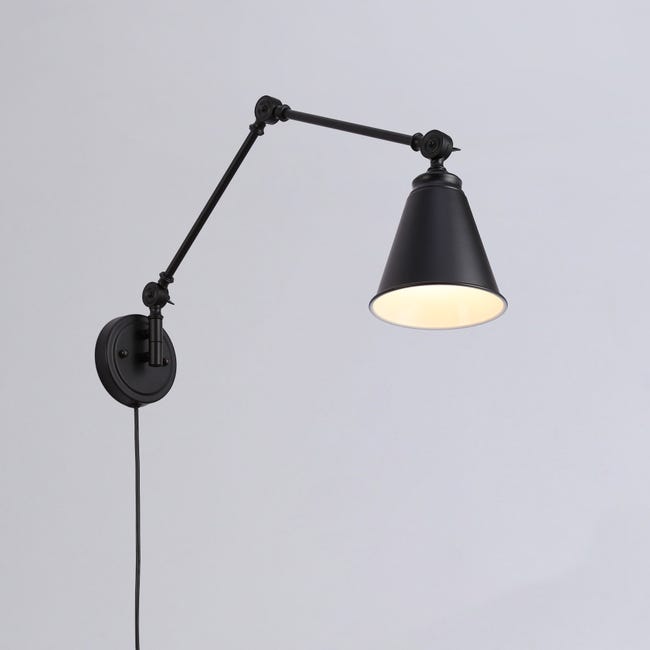 Antyczna, regulowana lampa ścienna z wtyczką